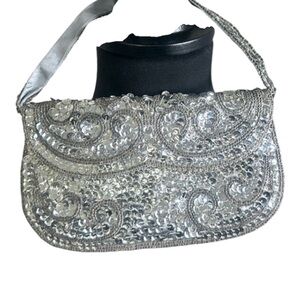 Vintage Miranda Sequin Clutch ~ Mid Century  Small Evening Bag Purse
